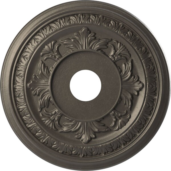 Ekena Millwork Baltimore PVC Medallion (Canopies up to 7 3/4"), 19"OD x 3 1/2"ID x 1"P, Metallic Weathered Steel CMP19BADST - main